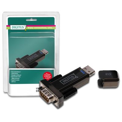 Serieel, USB 2.0 Aansluitkabel [1x USB-A 2.0 stekker - 1x D-sub stekker 9-polig] DIGITUS - USB 2.0 Serieller Adapter 1.00 m Vergulde steekcontacten