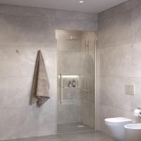 Sanivo Suno Nisdeur draaideur 90 cm RVS Look Helder Glas 8 mm Nano - thumbnail