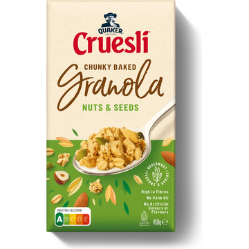Quaker Zero Sugar Added Granola Nuts & Seeds 400 gr bij Jumbo