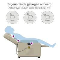 Sta-op-massagestoel elektrisch kunstleer crèmekleurig - thumbnail