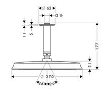 Hansgrohe Raindance Classic hoofddouche 240 1jet met plafondaansluiting, chroom - thumbnail