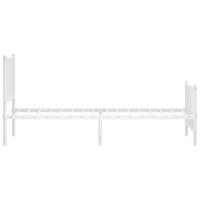 Bedframe met hoofd- en voeteneinde metaal wit 75x190 cm - thumbnail