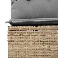 9-delige Loungeset met kussens poly rattan gemengd beige - thumbnail