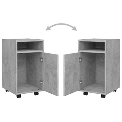 Bijzetkast met wielen 33x38x60 cm spaanplaat betongrijs Bijzetkast met wielen 33x38x60 cm spaanplaat betongrijs