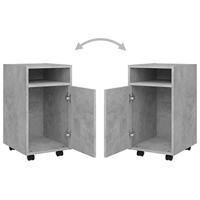 Bijzetkast met wielen 33x38x60 cm spaanplaat betongrijs - thumbnail