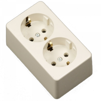 Ac Stopcontt 2-voudig + ra opbouw - thumbnail