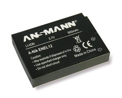 Ansmann EN-EL12 Camera-accu Vervangt originele accu EN-EL12 3.7 V 1050 mAh Ansmann EN-EL12 Camera-accu Vervangt originele accu EN-EL12 3.7 V 1050 mAh