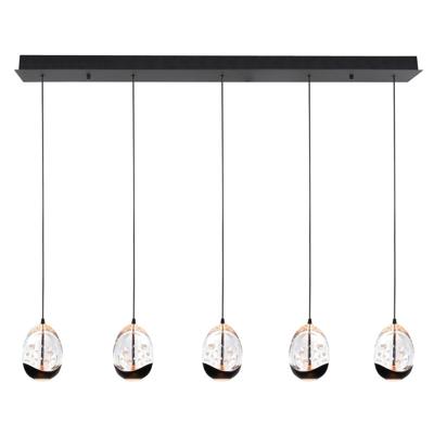 Highlight HanglampClear Egg zwart 5-lichts recht - H5458.20