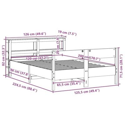 Bedframe zonder matras massief grenenhout 120x200 cm Bedframe zonder matras massief grenenhout 120x200 cm