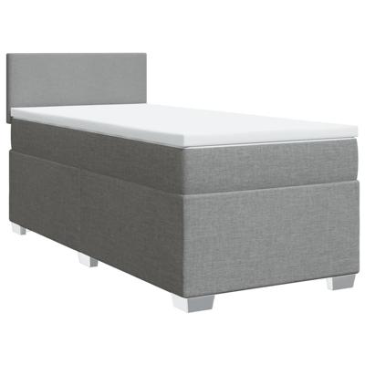 Boxspring met matras stof lichtgrijs 120x200 cm
