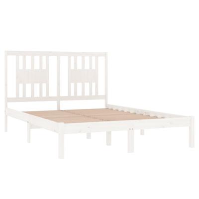Bedframe massief hout wit 135x190 cm - thumbnail