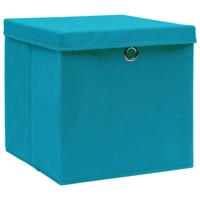 Opbergboxen met deksels 10 st 28x28x28 cm babyblauw - thumbnail