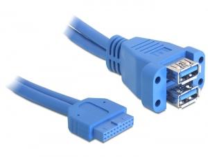 Delock 82942 0.45m Blauw USB-kabel