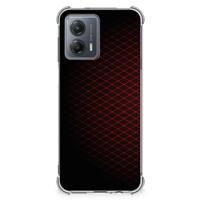 Motorola Moto G53 Doorzichtige Silicone Hoesje Geruit Rood - thumbnail