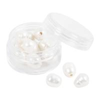 Creativ Company Zoetwaterparels, in de lengte geperforeerd, d 9-11 mm, gatgrootte 2 mm, parelmoer, 13 stuk/ 1 doos - thumbnail