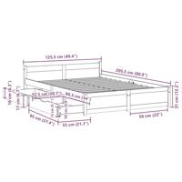 Bedframe zonder matras massief grenenhout wit 120x200 cm - thumbnail