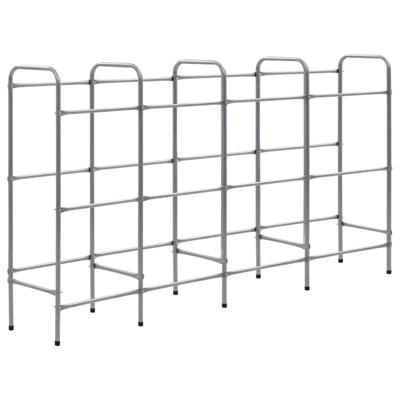 VidaXL Opbergrek voor 12 kratten 190x33x116 cm staal zilverkleurig VidaXL Opbergrek voor 12 kratten 190x33x116 cm staal zilverkleurig