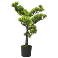 Kunstplant met pot pinus bonsai 60 cm groen - thumbnail
