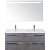 Seville Badmeubelset 120 cm - 4 Laden Beton Antrac - Wastafel Djazz Dubbel met Sence Spiegel - thumbnail