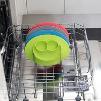Alles-in-een Mini-placemat met bord van EZPZ van siliconen roze - thumbnail
