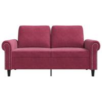 Tweezitsbank 120 cm fluweel wijnrood - thumbnail