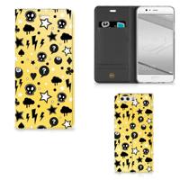 Mobiel BookCase Huawei P10 Plus Punk Geel - thumbnail