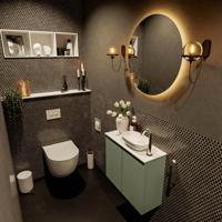 MONDIAZ FOWY toiletmeubel 60cm kleur army. Waskom positie rechts kleur talc | talc. Met 1 kraangat - thumbnail
