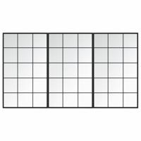 VidaXL Wandspiegels 3 st 100x60 cm metaal zwart - thumbnail