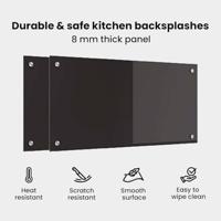 VidaXL Keuken achterwand 2 pcs zwart 80 x 40 cm gehard glas - thumbnail