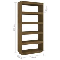 Boekenkast/kamerscherm massief grenenhout honingbruin - thumbnail