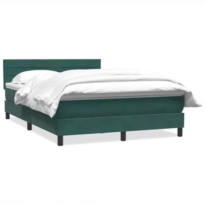 Boxspring met matras fluweel donkergroen 160x210 cm