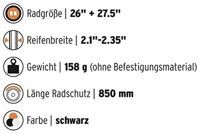 Sks Achterspatbord velo 65 mountain 26 - zwart