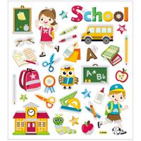 Creotime stickervel school 16,5 x 15 cm 32 stuks - thumbnail