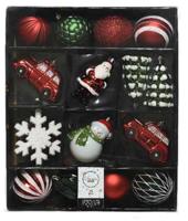 Kerstballen mixdoos 25 st Rood/Groen/Wit Kerst Decoris - Decoris - thumbnail