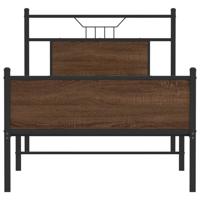 Bedframe zonder matras bewerkt hout bruin eikenkleur 75x190 cm - thumbnail