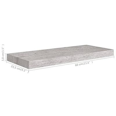 VidaXL Wandschap zwevend 60x23,5x3,8 cm mdf betongrijs VidaXL Wandschap zwevend 60x23,5x3,8 cm mdf betongrijs