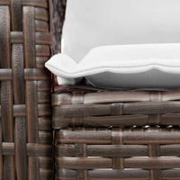 Tuinschommelstoel met kussens poly rattan bruin - thumbnail