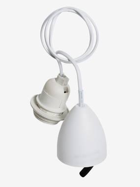 Kabel en elektrische fitting. wit