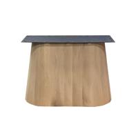 Eiken houten kegel tafelpoot ovaal conisch 90 cm en hoogte 73 cm - thumbnail