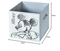 Emmercontainer Domopak Living Mickey Lichtgrijs Stof 32 x 32 x 32 cm Rechthoekig - thumbnail