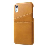 Casecentive Leren Wallet back case iPhone XR tan - thumbnail