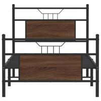 Bedframe zonder matras bewerkt hout bruin eikenkleur 90x190 cm - thumbnail