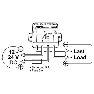 Kemo M197 Schemerschakelaar Module 12 V/DC, 24 V/DC