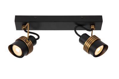 Lucide TUNDRAN - Plafondspot - 2xGU10 - Zwart Lucide TUNDRAN - Plafondspot - 2xGU10 - Zwart