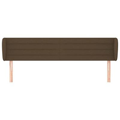Hoofdbord met randen 163x23x78/88 cm stof donkerbruin