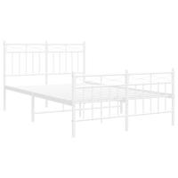 Bedframe met hoofd- en voeteneinde metaal wit 120x200 cm - thumbnail