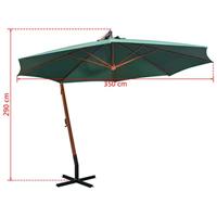 VidaXL Zweefparasol met stalen paal 250x250 cm groen - thumbnail
