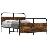 Bedframe zonder matras bewerkt hout gerookt eiken 120x200 cm - thumbnail