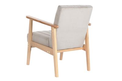 Leunstoel DKD Home Decor 63 x 68 x 81 cm Natuurlijk Grijs Beige Pijnboom