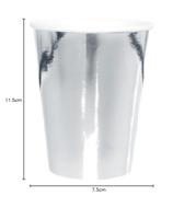 Metallic bekers zilver 220ml (6st) - thumbnail